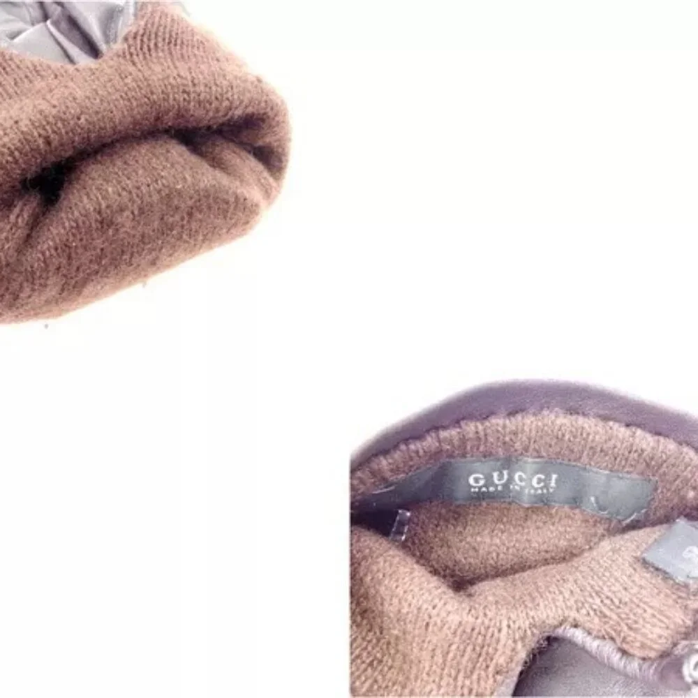 Gucci gloves Brown Gold Woman Authentic Used